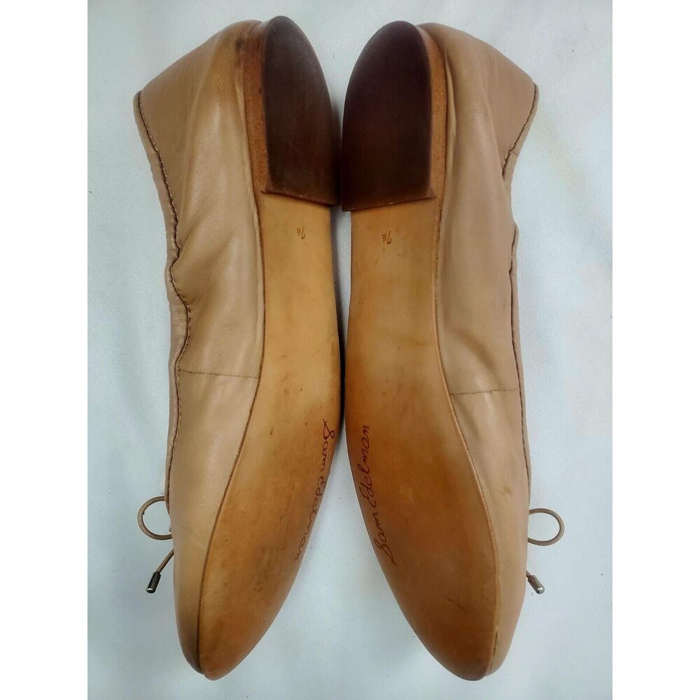Sam Edelman Felicia Nude Beige Leather Ballet Flats 7.5M Womens Shoes size 7 .5 - Picture 3 of 7